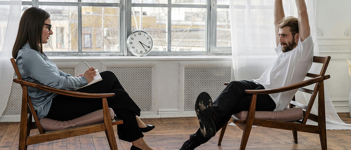 Couple talking in therapy