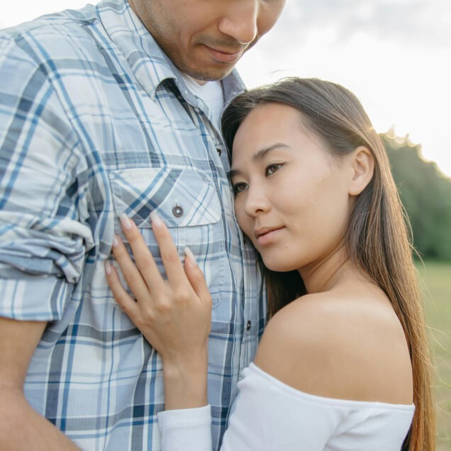 Couple embracing