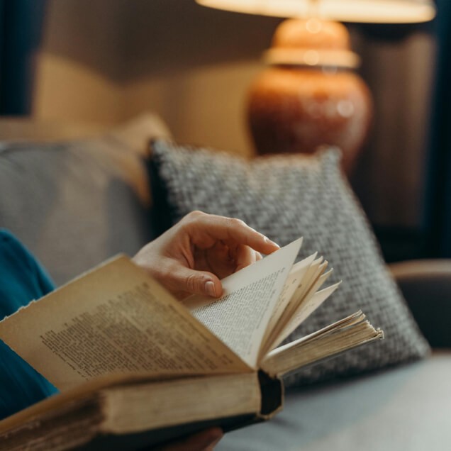 Person reading a book