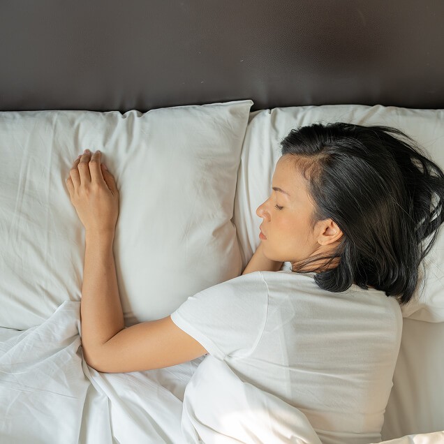 Woman sleeping comfortably